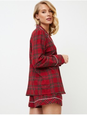 Фланелевая пижама с шортами Aruelle HOLLY, Цвет: бургундское вино, Размеры: S, изображение 2