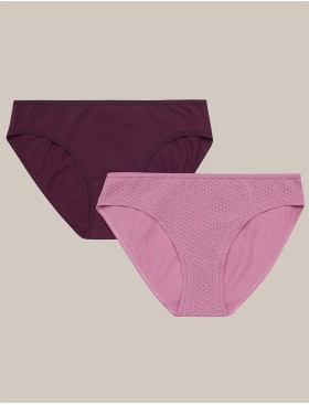 Набор хлопковых трусов 2 шт Esotiq MIA-MIA 42268 бордовый + розовый, Цвет: бордовый+розовый, Размеры: S