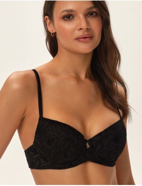 Бюстгальтер с пуш-ап вкладышами Esotiq ORGANIQUE 41780 черный, Цвет: черный, Размеры: 70F, изображение 6