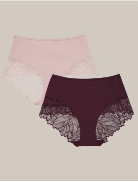 Хлопковые трусы в упаковке 2 шт Esotiq PINKY 42146 светло-розовый + сливовый, Цвет: светло-розовый+сливовый, Размеры: M, изображение 4