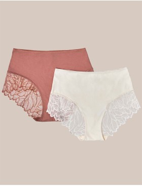 Хлопковые трусы в упаковке 2 шт Esotiq PINKY 42146 терракотовый + экрю, Цвет: терракотовый+экрю, Размеры: M, изображение 3