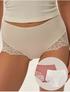 Хлопковые трусы в упаковке 2 шт Esotiq PINKY 42146 терракотовый + экрю, Цвет: терракотовый+экрю, Размеры: M