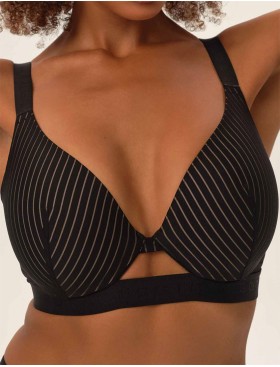 Формованный бюстгальтер Esotiq OSOM 41795 черная полоска, Цвет: черный, Размеры: 70E