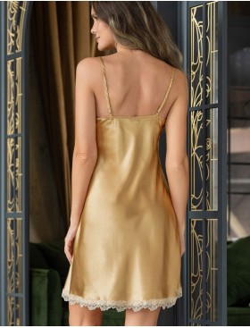 Короткая атласная сорочка Mia-Mella JULIA 8730 золотой, Цвет: золотой, Размеры: S, изображение 2