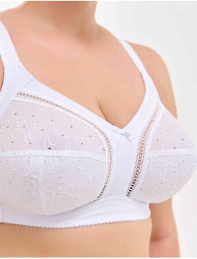 Мягкий хлопковый бюстгальтер без косточек Milavitsa 108180 / 118180 белый, Цвет: белый, Размеры: 80I, изображение 3