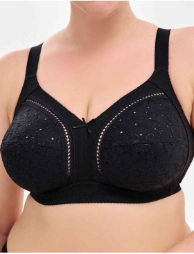 Мягкий хлопковый бюстгальтер без косточек Milavitsa 108180 / 118180 черный, Цвет: черный, Размеры: 80D