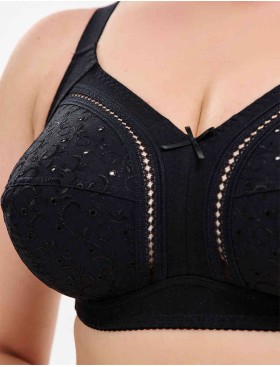 Мягкий хлопковый бюстгальтер без косточек Milavitsa 108180 / 118180 черный, Цвет: черный, Размеры: 80D, изображение 3