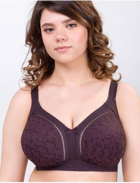 Мягкий хлопковый бюстгальтер без косточек Milavitsa 108180 / 118180 эспрессо, Цвет: эспрессо, Размеры: 90B, изображение 3