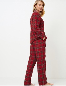 Фланелевая пижама с брюками Aruelle HOLLY, Цвет: бургундское вино, Размеры: S, изображение 3