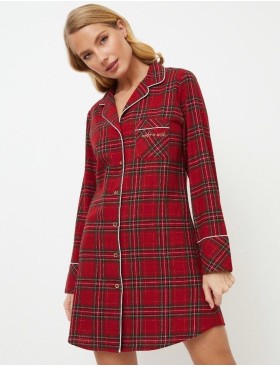 Фланелевая рубашка-халат Aruelle HOLLY, Цвет: бургундское вино, Размеры: XS