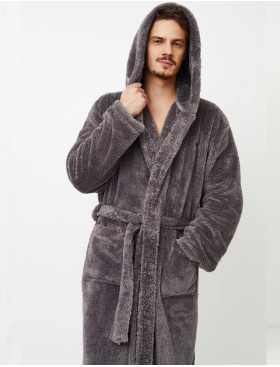 Мужской халат с капюшоном Aruelle JASON, Цвет: темно-серый, Размеры: XL