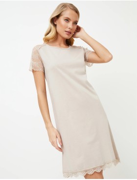 Сорочка с кружевными рукавами Aruelle MARIANNA BEIGE, Цвет: бежевый, Размеры: S