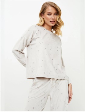 Плюшевый женский комплект Aruelle MEREDITH SET, Цвет: светло-серый, Размеры: S