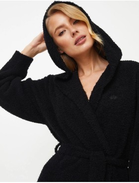 Длинный женский халат Aruelle RORY, Цвет: черный, Размеры: XS, изображение 2