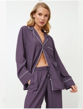 Пижама с брюками из вискозы Aruelle SABINE, Цвет: баклажан, Размеры: S