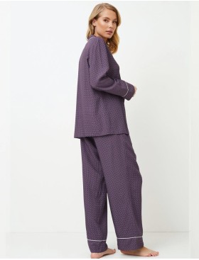 Пижама с брюками из вискозы Aruelle SABINE, Цвет: баклажан, Размеры: S, изображение 3