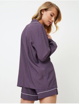 Пижама с шортами из вискозы Aruelle SABINE, Цвет: баклажан, Размеры: M, изображение 3