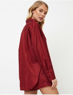 Хлопковая пижама с шортами Aruelle VITTORIA, Цвет: бургундское вино, Размеры: M, изображение 2