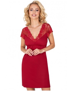 Сорочка с кружевом Donna ISMENA nightdress BURGUNDY, Цвет: красный, Размеры: S