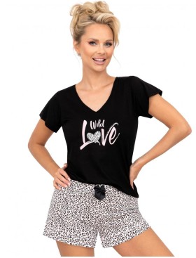 Пижама с шортами Donna PANTERA 1/2 pyjamas BLACK, Цвет: черный, Размеры: S