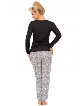 Пижама с брюками Donna PANTERA long pyjamas BLACK, Цвет: черный, Размеры: S, изображение 3