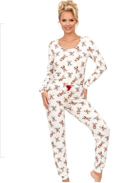 Пижама женская из хлопка Donna RENI long pyjamas, Цвет: белый, Размеры: S, изображение 2