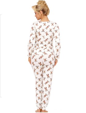 Пижама женская из хлопка Donna RENI long pyjamas, Цвет: белый, Размеры: S, изображение 3