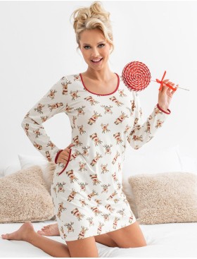 Сорочка с длинными рукавами Donna RENI nightdress, Цвет: белый, Размеры: S