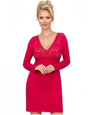 Сорочка из вискозы Donna SILVANA long nightdress VINE, Цвет: темно-красный, Размеры: S