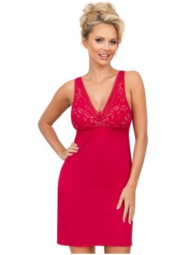 Сорочка с кружевным лифом Donna SILVANA nightdress VINE, Цвет: темно-красный, Размеры: S