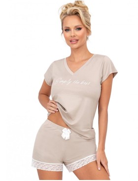 Вискозная пижама с шортами Donna SIMPLY 1/2 pyjamas BEIGE, Цвет: бежевый, Размеры: S