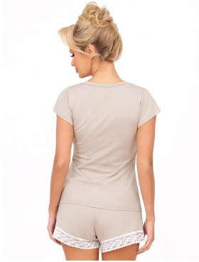 Вискозная пижама с шортами Donna SIMPLY 1/2 pyjamas BEIGE, Цвет: бежевый, Размеры: S, изображение 2