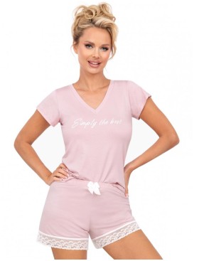 Вискозная пижама с шортами Donna SIMPLY 1/2 pyjamas POWDER PINK, Цвет: розовый, Размеры: S