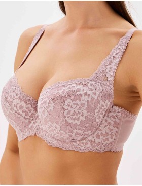 Кружевной бюстгальтер с поролоном Elli 3030 хрустальная роза, Цвет: хрустальная роза, Размеры: 95B, изображение 3