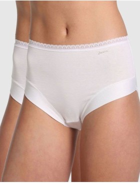 Высокие хлопковые трусы слипы в наборе (2шт) Janira PACK-2 ESENCIAL 1031764 blanco, Цвет: blanco (белый), Размеры: XL
