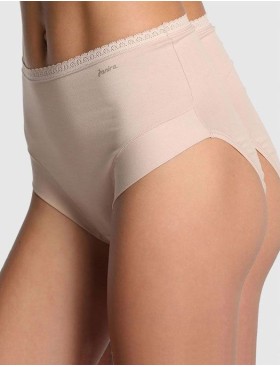Высокие хлопковые трусы слипы в наборе (2шт) Janira PACK-2 ESENCIAL 1031764 dune, Цвет: dune (песочный), Размеры: XL