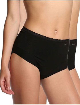 Высокие хлопковые трусы слипы в наборе (2шт) Janira PACK-2 ESENCIAL 1031764 negro, Цвет: negro (черный), Размеры: XL