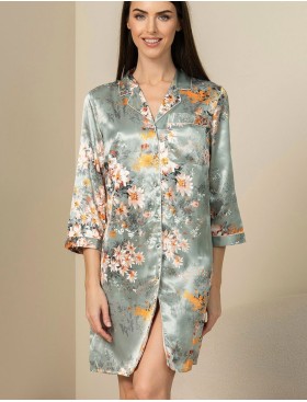 Рубашка халат из шелка Mia-Amore AZALIA 4415, Цвет: серебристый, Размеры: L, изображение 4