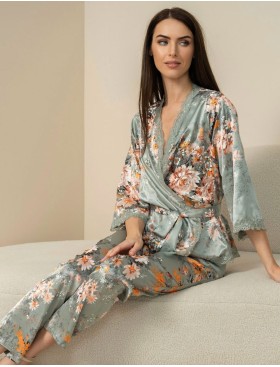 Шелковый комплект с брюками Mia-Amore AZALIA 4416, Цвет: серебристый, Размеры: M