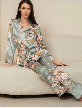 Шелковый комплект тройка Mia-Amore AZALIA 4417, Цвет: серебристый, Размеры: M