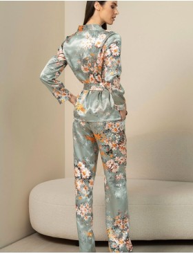 Шелковый комплект тройка Mia-Amore AZALIA 4417, Цвет: серебристый, Размеры: M, изображение 3