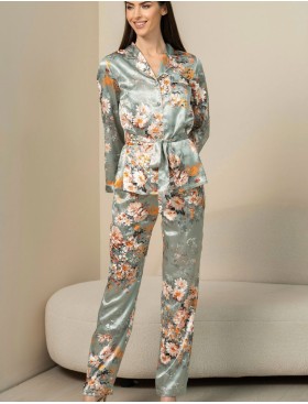 Шелковый комплект тройка Mia-Amore AZALIA 4417, Цвет: серебристый, Размеры: M, изображение 4