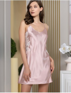 Шёлковая сорочка Mia-Amore FELLINI 3911 пудра, Цвет: пудровый, Размеры: XL, изображение 3