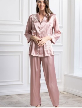 Пижама шёлковая Mia-Amore FELLINI 3915 пудра, Цвет: пудровый, Размеры: L, изображение 5