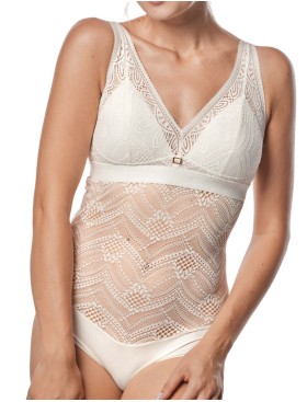 Кружевное боди Mefemi DESIRE BODY экрю, Цвет: экрю, Размеры: M