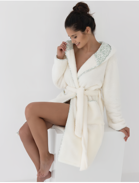 Теплый халат с капюшоном Sensis AMELIA, Цвет: белый, Размеры: S/M