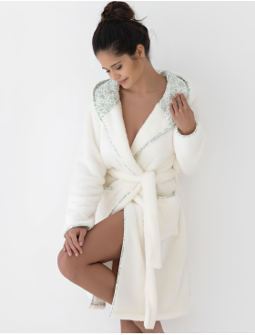 Теплый халат с капюшоном Sensis AMELIA, Цвет: белый, Размеры: S/M, изображение 2