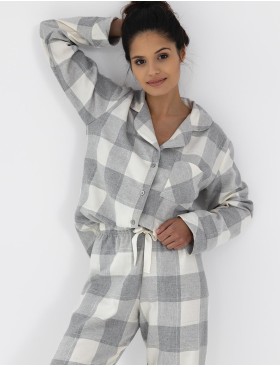 Фланелевая пижама Sensis EVIE, Цвет: серый, Размеры: M, изображение 4