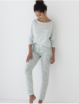 Домашний хлопковый комплект Sensis FLORA, Цвет: мята, Размеры: M, изображение 2