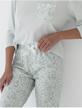 Домашний хлопковый комплект Sensis FLORA, Цвет: мята, Размеры: M, изображение 3